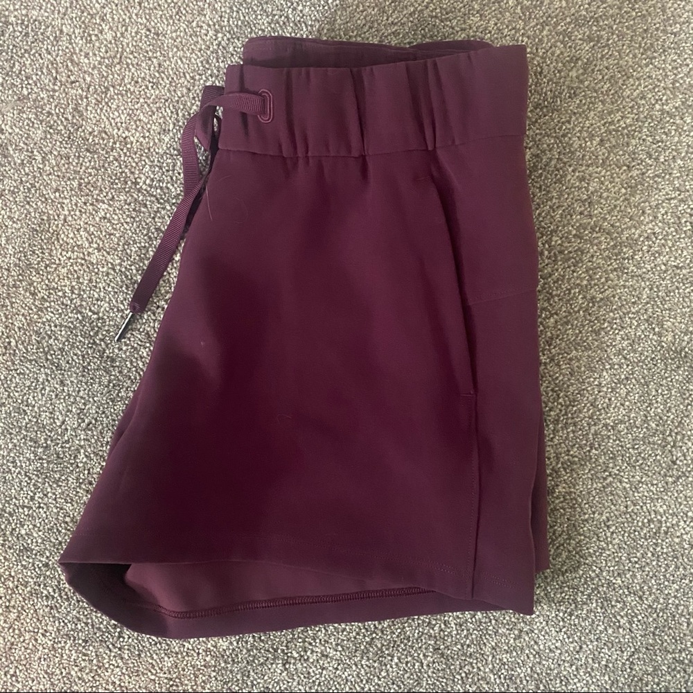 Burgundy LuLuLemon Shorts 4in Inseam